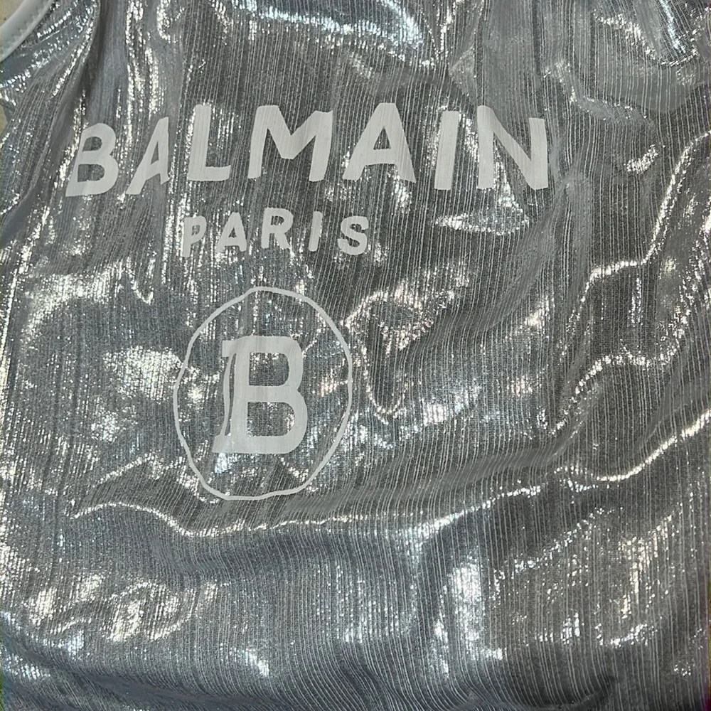 Balmain Silver One Piece With Logo